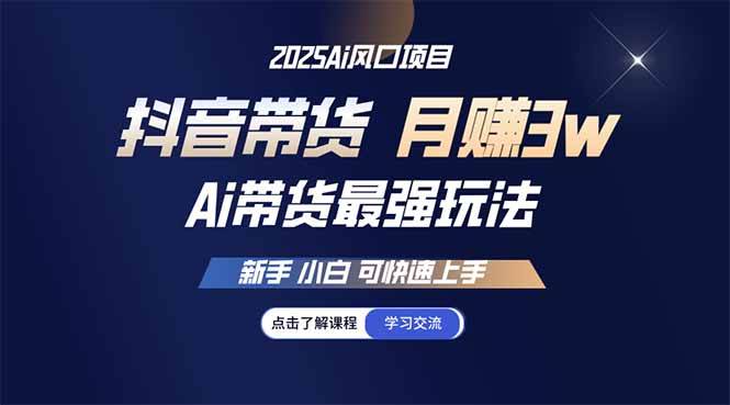 （14457期）25年直播最强玩法 抖音带货 月入3w+新手小白可快速上手网赚项目-副业赚钱-互联网创业-资源整合时鹿网赚