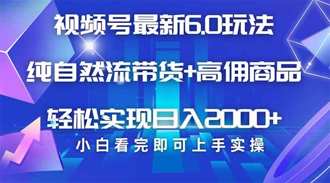 （14454期）视频号带货最新6.0玩法，作品制作简单，当天起号，复制粘贴，轻松矩阵网赚项目-副业赚钱-互联网创业-资源整合时鹿网赚